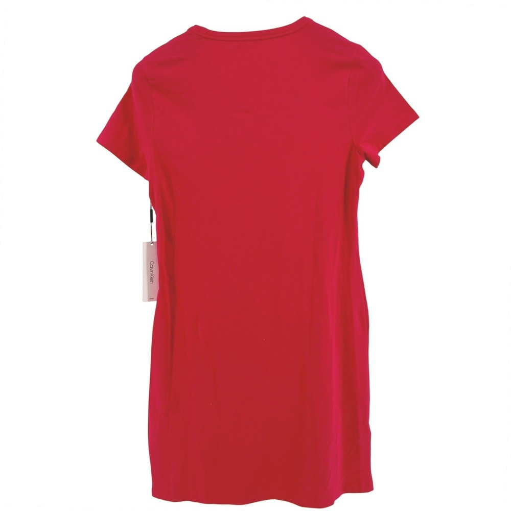 Calvin Klein T-Shirt Dress Womens M Hot Pink Solid Slim Fit Modern NWT CD9A1L64 - Picture 2 of 9
